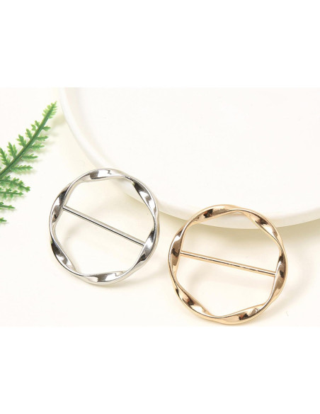 4 Clips de Bufanda de Metal Oro para Mujeres - Accesorios Moda