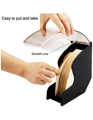 Soporte para Filtros de Café HOMEE, Capacidad 100 Pcs, Negro