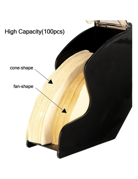 Soporte para Filtros de Café HOMEE, Capacidad 100 Pcs, Negro