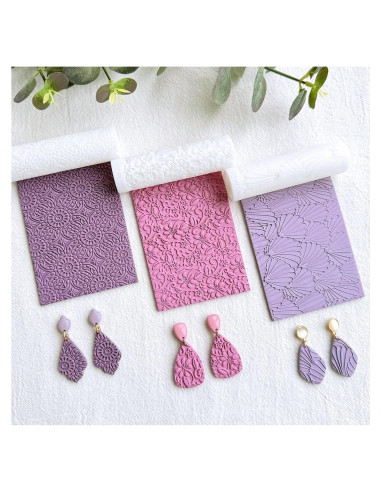 Rodillo de Textura de Arcilla Polimérica KEOKER - Set de 3 Piezas