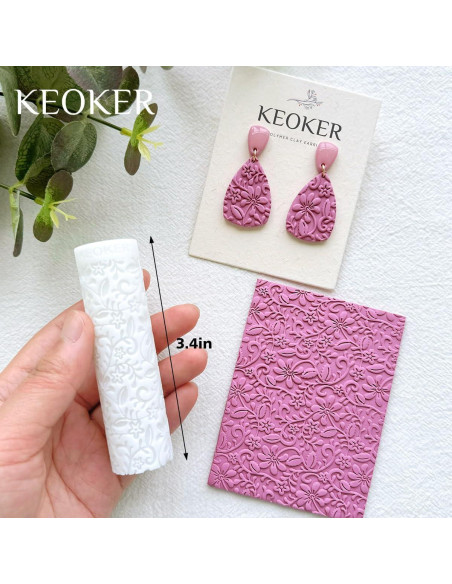 Rodillo de Textura de Arcilla Polimérica KEOKER - Set de 3 Piezas Rodillo de Textura de Arcilla Polimérica KEOKER - Set de 3 Piezas