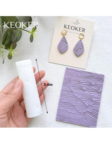 Rodillo de Textura de Arcilla Polimérica KEOKER - Set de 3 Piezas