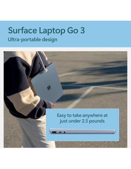Laptop Microsoft Surface Go 3 - 12.4" Táctil, Intel i5, 8GB RAM, 256GB SSD, Azul Hielo