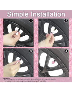 Tapas de Válvula de Neumático Snsnlent Rosa Brillante 4 Pcs 2