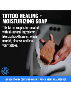 Jabón Saniderm para Tatuajes 100g - Hidrata y Sana Piel 2