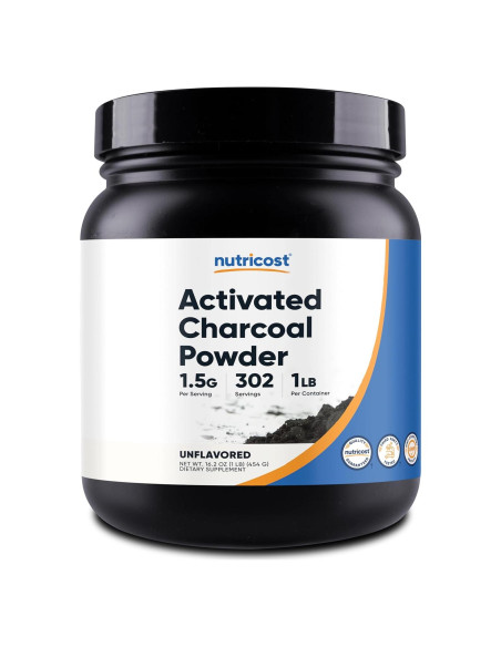 Polvo de Carbón Activado Nutricost 0.45kg - Grado Alimenticio