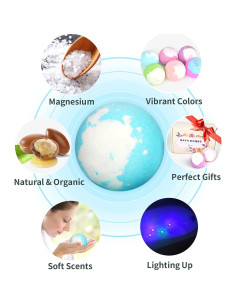 Set de 6 Bombas de Baño Iluminadas SHARLOVY 120g Aromas Naturales 2