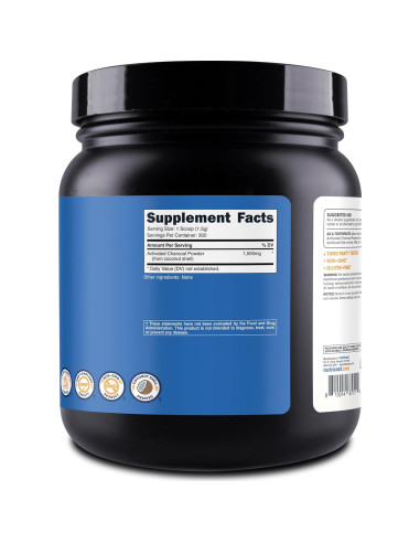 Polvo de Carbón Activado Nutricost 0.45kg - Grado Alimenticio