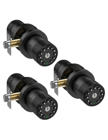 3 Perillas Electrónicas de Puerta Sin Llave BOTHSTAR YJ20R Negras