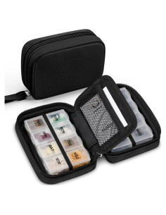 Organizador de Pastillas Zannaki Negro con 2 Cajas Removibles