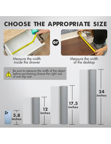 Forro de Estante Viseeko Gris 30.48 cm x 3.05 m Antideslizante