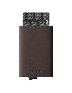 Cartera Bifold de Cuero VULKIT con Bloqueo RFID y Ventana ID