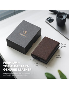 Cartera Bifold de Cuero VULKIT con Bloqueo RFID y Ventana ID 2
