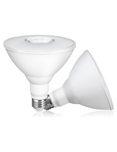 Paquete de 2 Bombillas LED PAR38 18W Regulables IP65 Luz Cálida