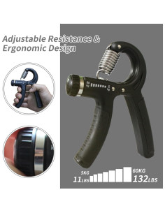 Fortalecedor de Mano LSKSSNG Ajustable 5-60kg Antideslizante 2