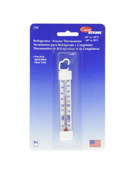 Termómetro de Tubo de Vidrio Cooper-Atkins 330-0-1 para Refrigerador