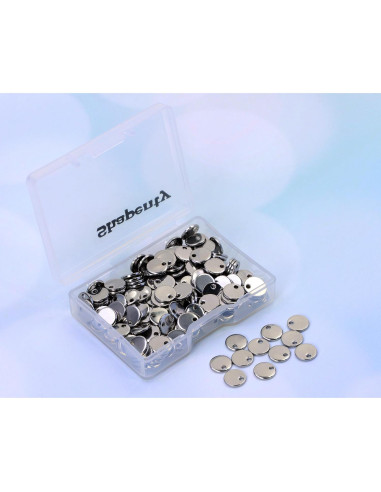 Etiquetas de estampado redondas Shapenty 6mm acero inoxidable 200PCS