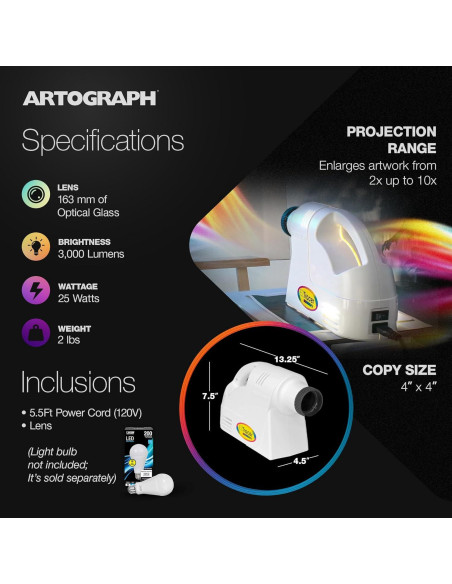 Proyector de Arte Artograph EZ Tracer - Portátil 10x Ampliación Proyector de Arte Artograph EZ Tracer - Portátil 10x Ampliación