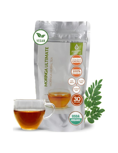 Té de Moringa Oleifera Verde Virgen 100% Puro - 30 Bolsitas