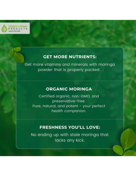 Té de Moringa Oleifera Verde Virgen 100% Puro - 30 Bolsitas