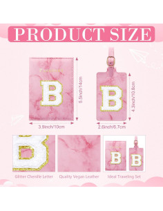 Conjunto Funda de Pasaporte y Etiqueta Giesiery Rosa 2