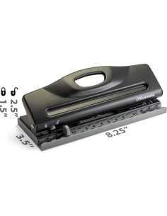Perforadora Ajustable Officemate 6 Agujeros 0.65 kg Negra 2