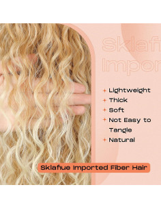 Extensión de Cola de Caballo Rizada SEIKEA 46 cm Negra Clip 2