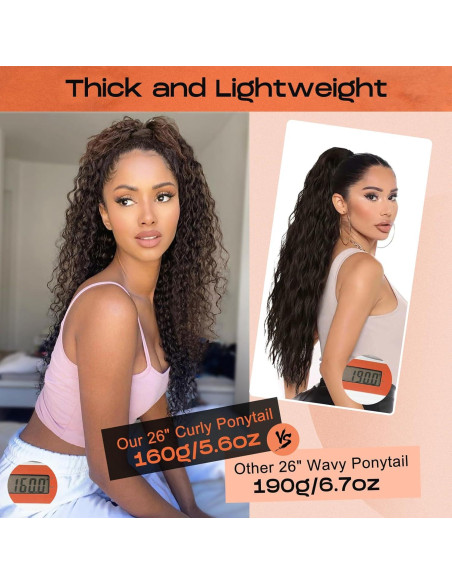 Extensión de Cola de Caballo Rizada SEIKEA 46 cm Negra Clip