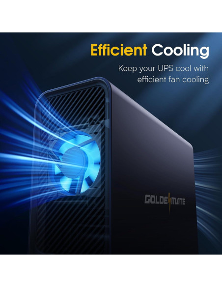 UPS 1000VA 600W GOLDENMATE Pro con Batería LiFePO4 y LCD