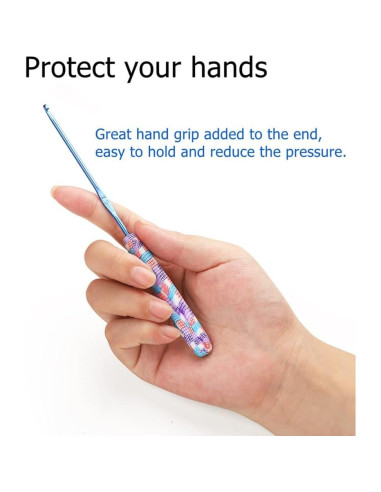 Juego de Ganchillos de 14 Piezas CFTfabMS Aluminio Multicolor