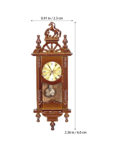 Reloj Colgante Miniatura de Metal para Casa de Muñecas Vaguelly