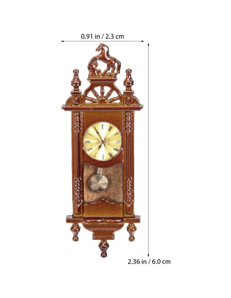 Reloj Colgante Miniatura de Metal para Casa de Muñecas Vaguelly