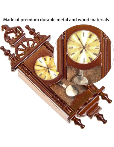 Reloj Colgante Miniatura de Metal para Casa de Muñecas Vaguelly