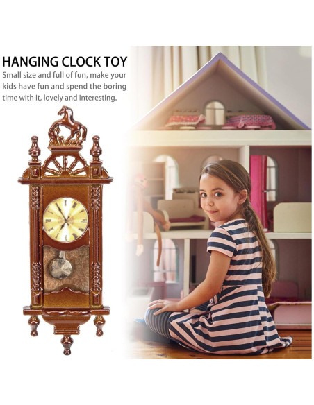 Reloj Colgante Miniatura de Metal para Casa de Muñecas Vaguelly