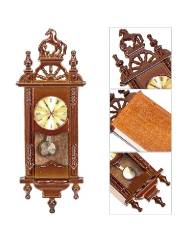 Reloj Colgante Miniatura de Metal para Casa de Muñecas Vaguelly