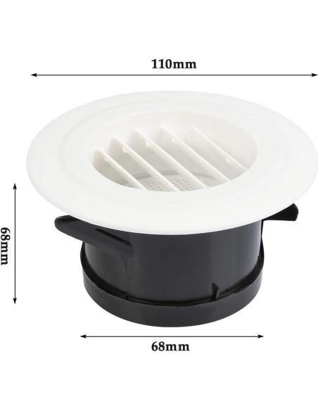 Rejilla de Ventilación Redonda FOCCTS 6.78 cm ABS Blanca 2Pack