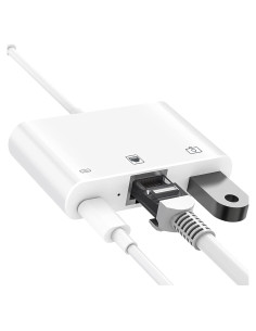 Adaptador Lightning a RJ45 Ethernet RICHUPON 3 en 1 USB