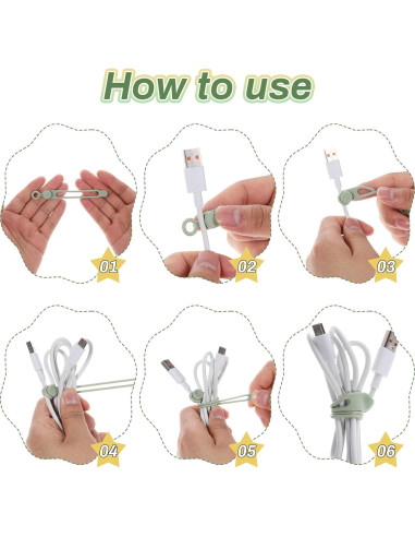 18 Sujetadores de Cable de Silicona JJUNW - Organizador Multifuncional