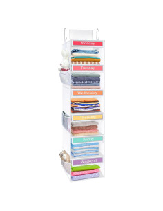 Organizador de Closet Colgante Momok 6 Estantes Blanco