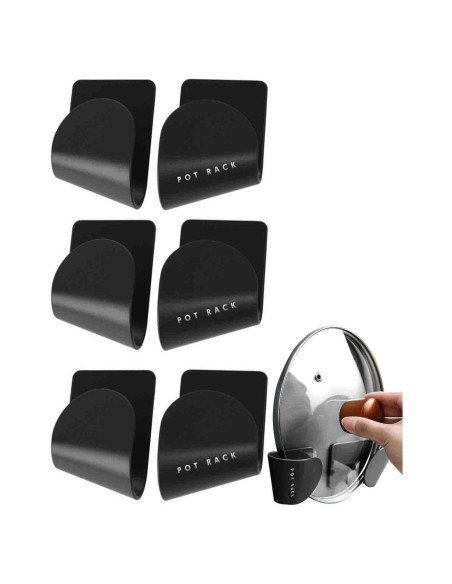 Organizador de Tapa de Olla Tendiren, 3 Soportes Ajustables Negro