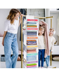 Organizador de Closet Colgante Momok 6 Estantes Blanco 2