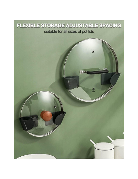 Organizador de Tapa de Olla Tendiren, 3 Soportes Ajustables Negro