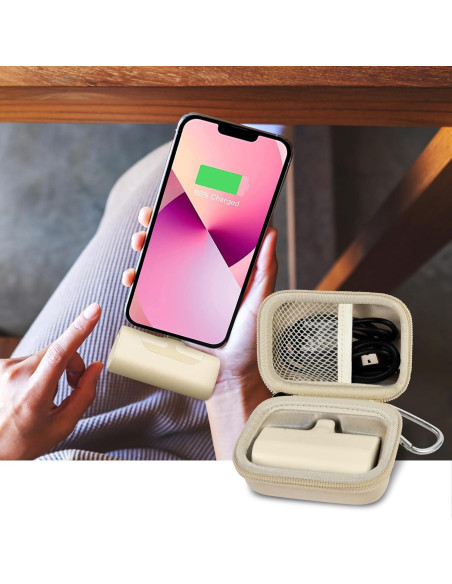Funda de Cargador Portátil Casmilee Beige para iWALK y Más Funda de Cargador Portátil Casmilee Beige para iWALK y Más