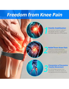 Correa de Rodilla HYLER para Tendón Patelar - Alivio Dolor - Beige - Pequeño 2