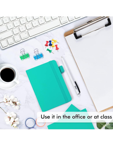 Paquete de 15 Cuadernos A6 Feela con Rayas Universitarias Aqua