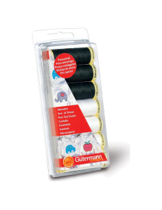 Juego de Hilos Gutermann Sew-All 7 Carretes 100m Negro y Blanco