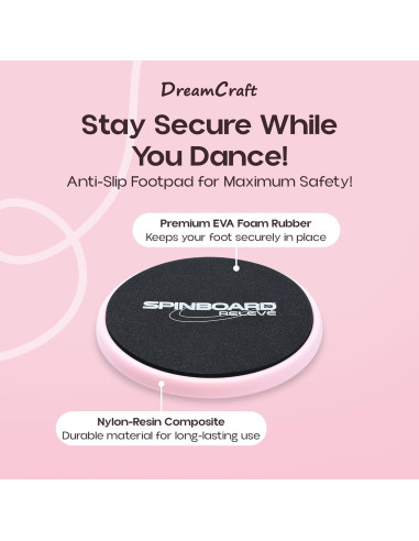 Tablero de Giro de Danza DreamCraft Rosa 15.2x22.9cm