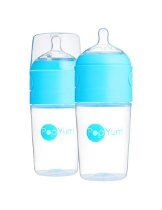 Botellas Anticólicas PopYum 260 ml Azul 2-Pack BPA-Free