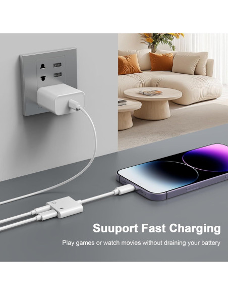 Adaptador Lightning a 3.5mm 2 en 1 para iPhone - Shenzhen