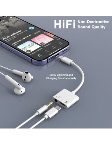 Adaptador Lightning a 3.5mm 2 en 1 para iPhone - Shenzhen